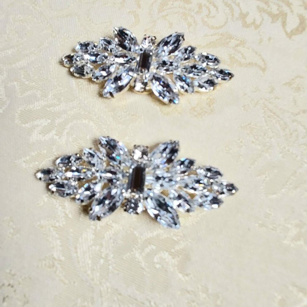 Vintage Chystal Clip On Jewery for you Shoes to Dress them up.  Lots of Sparkle